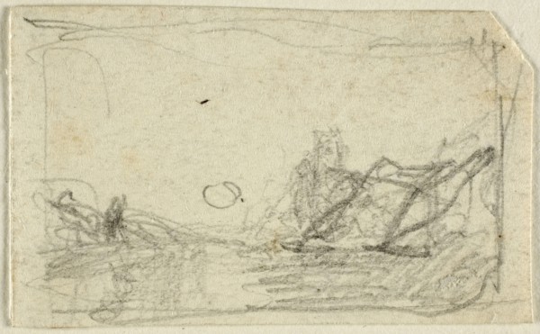 Moonlight over Landscape, n.d., John Sell Cotman, English, 1782-1842, England, Graphite on ivory