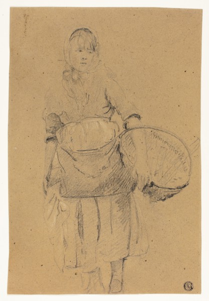 Fisher Girl with Basket, n.d., Attributed to Michel François Dandré-Bardon, French, 1700-1783,
