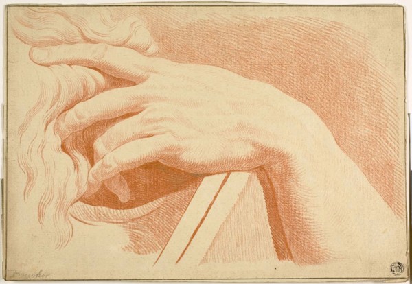 Left Hand of Moses, 1725/30, After Michelangelo Buonarroti, Italian, 1475-1564, Italy, Red chalk