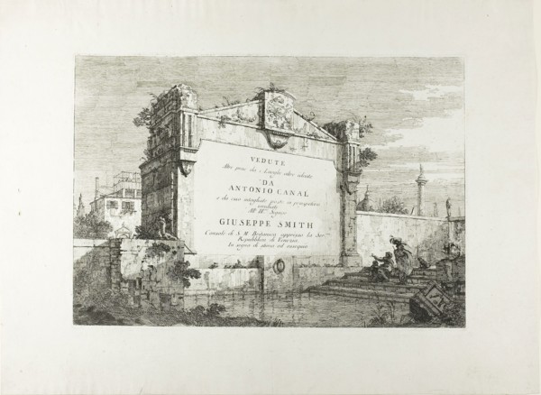 Title Page, from Vedute, 1735/44, Canaletto, Italian, 1697-1768, Italy, Etching in black on ivory