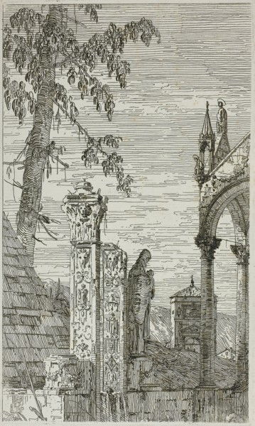 The Bishop’s Tomb, from Vedute, 1735/44, Canaletto, Italian, 1697-1768, Italy, Etching in black on