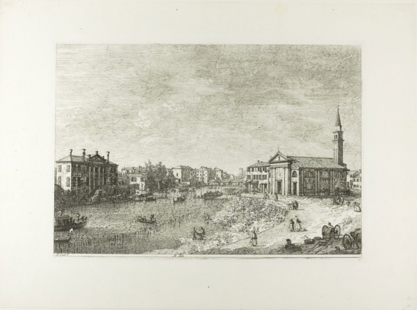 Al Dolo, from Vedute, 1735/44, Canaletto, Italian, 1697-1768, Italy, Etching in black on ivory laid