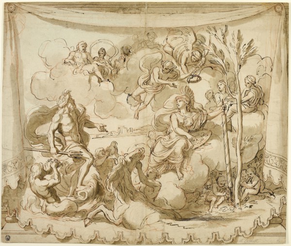 Neptune and Minerva Discussing the Foundation of Athens, n.d., Attributed to or a follower of