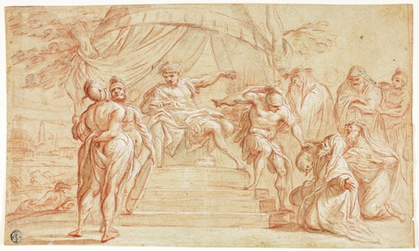 Scene From Roman History, n.d., Thomas Blanchet, French, 1614/17-1689, France, Red chalk, with