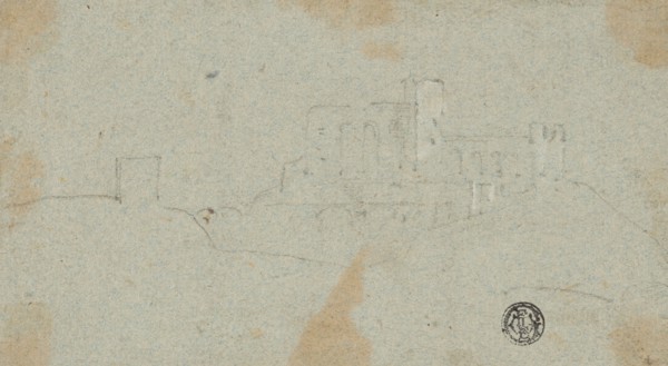 Sketch of Fortress on Hill, n.d., Attributed to Richard Wilson, English, 1714-1782, England, Black