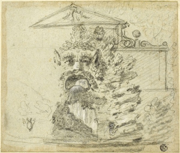 ‘Il Mascherone,’ a Rocaille Fountain on the Grounds of the Villa Borghese, c. 1754, Richard Wilson,