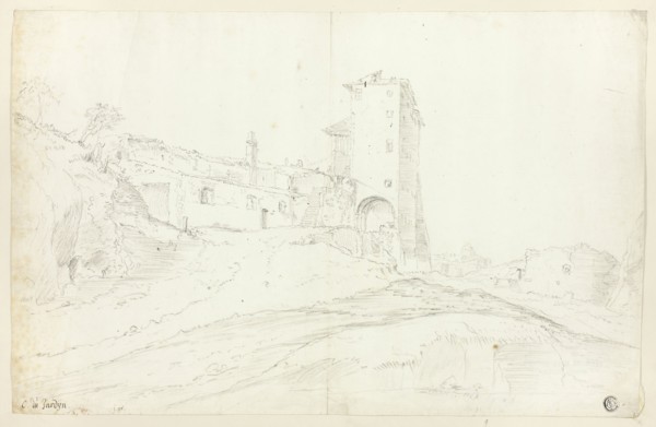 Buildings Amid Ruins in Roman Campagna, n.d., Guilliam Dujardin, Dutch, c. 1597-after 1647,