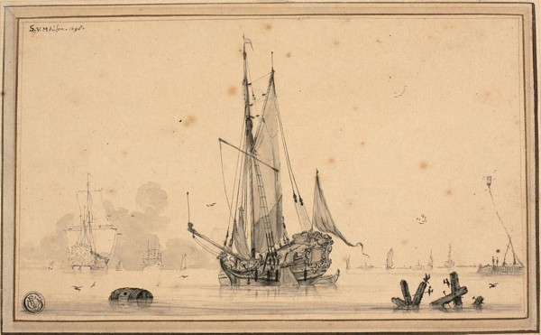 Harbor Scene with Ships at Rest and Piling, 1698, Sieuwert van der Meulen, Dutch, c. 1698-1730,