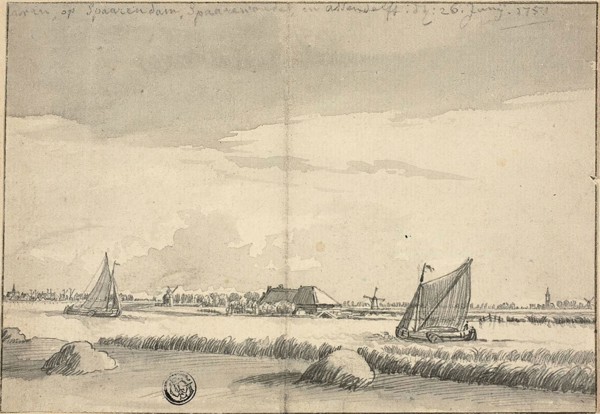 Sailboats on Canal near Spaarendam, 1751, Attributed to Jan de Beyer (Swiss, 1698-1790), or Pieter