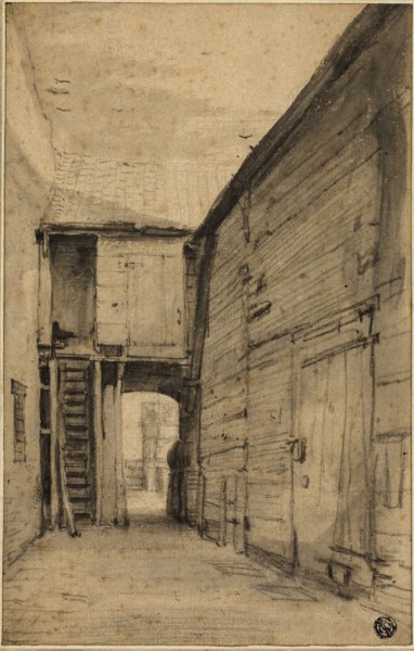 Yard of an Old House, n.d., Cornelis Saftleven (Dutch, 1607-1681), or Adriaen van Ostade (Dutch,
