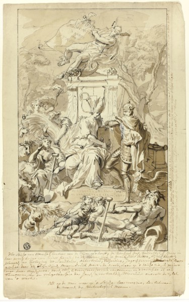 Design for Title Page: Allegory of the Submission of the City of Utrecht to Emperor Charles V, n.d