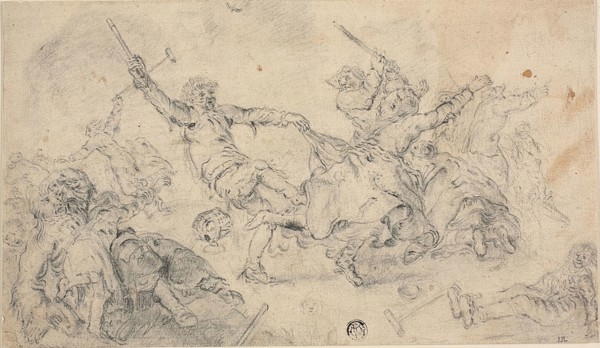 Peasants in a Brawl, n.d., Attributed to Cornelis Moninckx (Dutch, c. 1623-1666), or Adriaen