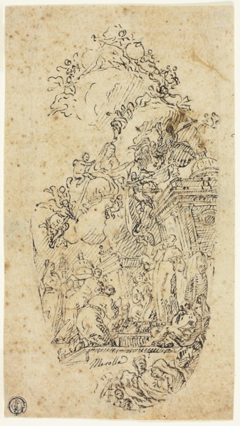 Saint Ildefonso Receiving a Chasuble from the Virgin, n.d., Attributed to Marco Tullio Merolle,
