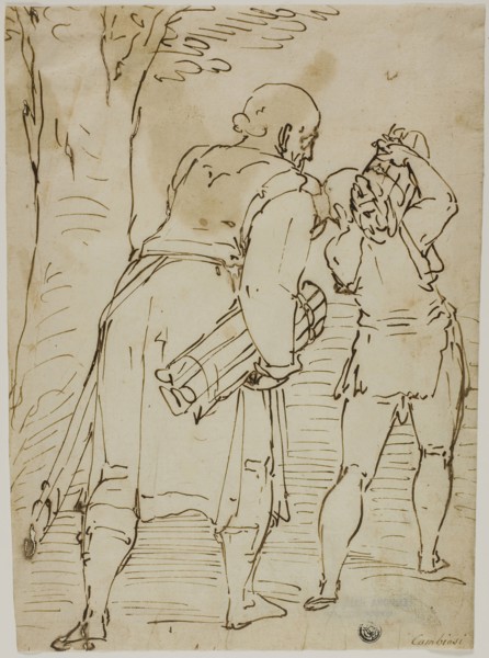 Abraham and Isaac, c. 1570, Attributed to Luca Cambiaso, Italian, 1527-1585, Italy, Pen and iron