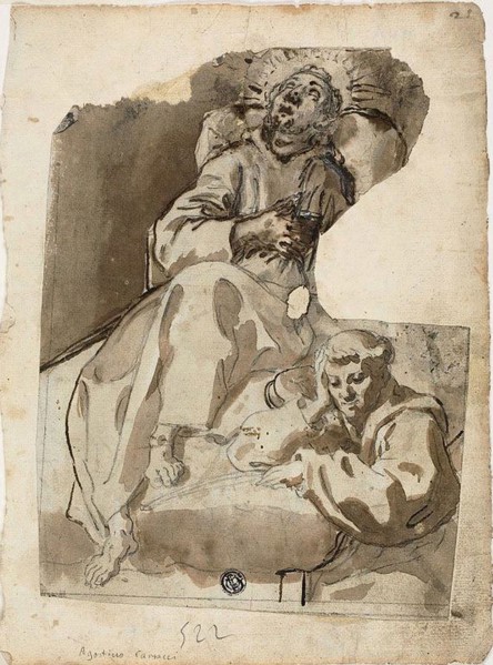 Death of a Saint, c. 1580, Unknown Artist, Italian or Spanish, 1575-1600, Spain, Black chalk with