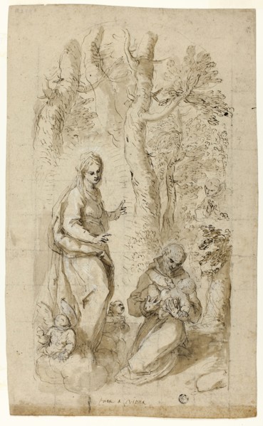 Vision of St. Francis of Assisi (recto), Saint Jerome, Vision of Saint Francis, and Two Small