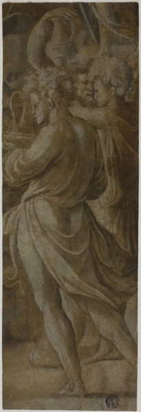 Fragment of a Composition: Attendants Bearing Flagons, n.d., Attributed to Biagio Pupini, called