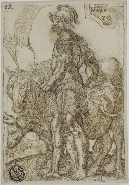 Warrior and Castle, n.d., After Heinrich Aldegrever, German, 1502-c. 1560, Germany, Pen and brown