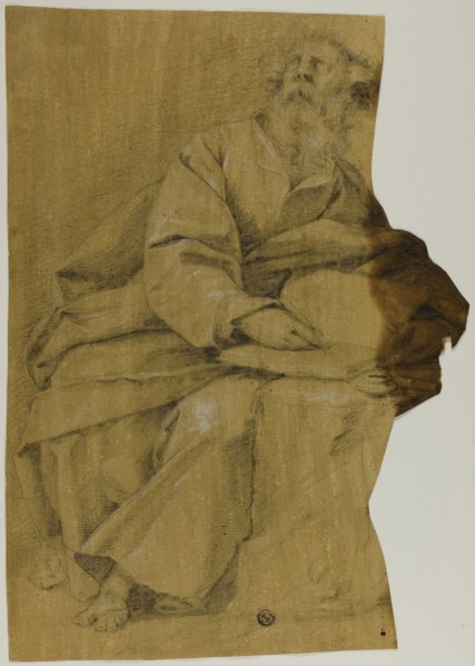 Evangelist Writing at Desk, n.d., Probably Domenico Fiasella, Italian, 1589-1669, Italy, Black