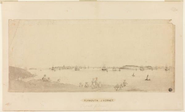 Plymouth Harbor, n.d., Joseph Vernet, French, 1714-1789, France, Pen and grayish-black ink, and