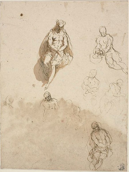 Studies for the Crowning with Thorns, 1592/1600, Jacopo Negretti, called Palma il Giovane, Italian,