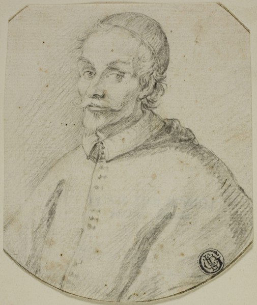 Portrait Bust of a Cardinal, n.d., Style of Claude Mellan, French, 1598-1688, France, Black chalk