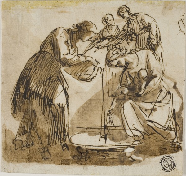 Birth of the Virgin, n.d., Attributed to Francesco Allegrini, Italian, 1587-1684, Italy, Pen and