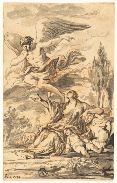 Angel Appearing to Hagar and Ishmael, 1780, Etienne Pierre Adrien Gois, French, 1731-1823, France,
