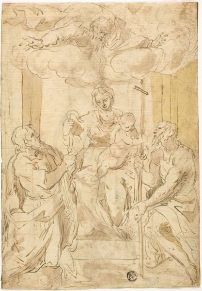 Virgin and Child with Saints Thomas and John the Baptist (recto), Sleeping Venus (verso), 17th