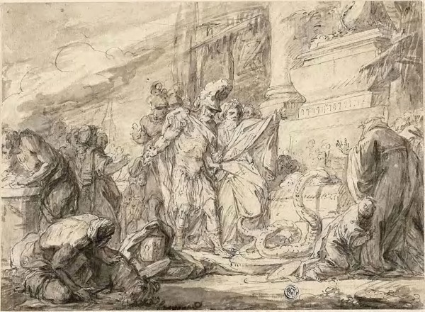 Aeneas at the Tomb of Anchises (recto), Aeneas at the Tome of Anchises (verso), n.d., Attributed to