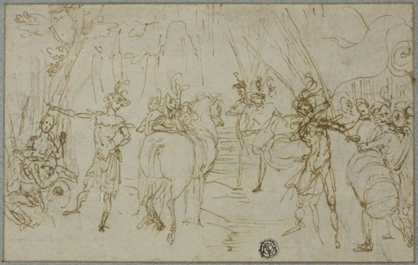 Scene with Soldiers, c. 1589, Ludovico Cardi, called Il Cigoli, Italian, 1559-1613, Italy, Pen and