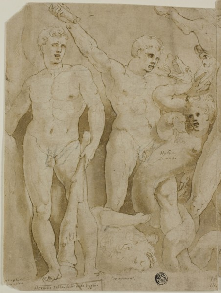Ancient Sarcophagus Relief with the Labors of Hercules, n.d., Attributed to Girolamo Sellari,