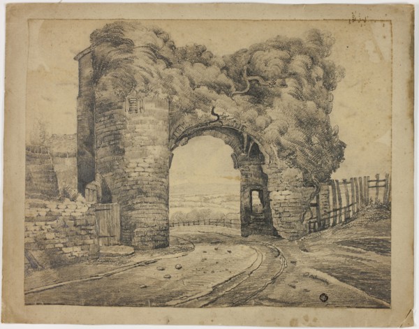 Rye Gate, Winchelsea, Kent, n.d., Unknown artist, British, United Kingdom, Graphite, on tan wove