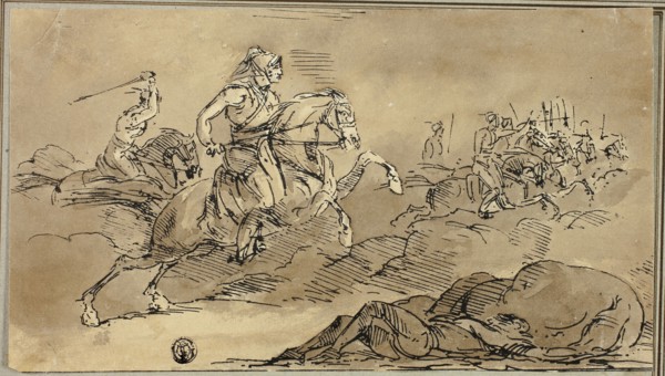 Cavalry Going Into Battle, 1813, Attributed to James Stuart, English, 1713-1788, England, Pen and