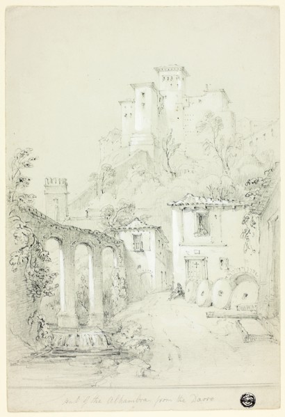 Port of the Alhambra from the Dario, n.d., possibly Richard Ford (English, 1796-1858), possibly