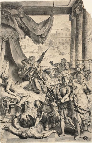 Study for Simeon and Levi Slay the Sichemites, from Figures de la Bible, c. 1728, Gerard Hoet, I,