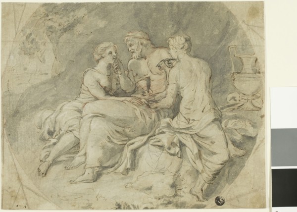 Lot and His Daughters, 17th century, Follower of Charles Le Brun, French, 1619-1690, France, Pen