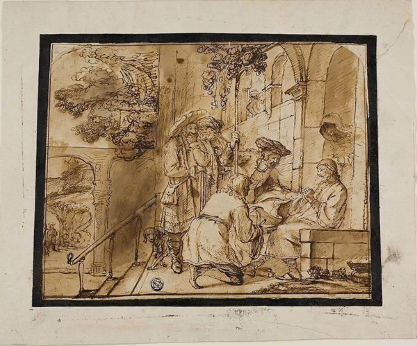 Joseph’s Brothers Showing His Coat to Jacob, 1640s, Jan Victors, Dutch, 1619-1676, Netherlands, Pen