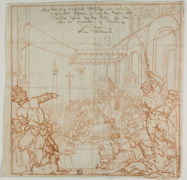Submission of the Emperor Frederick Barbarossa to Pope Alexander III, 1712, Hieronymus Hau (German,
