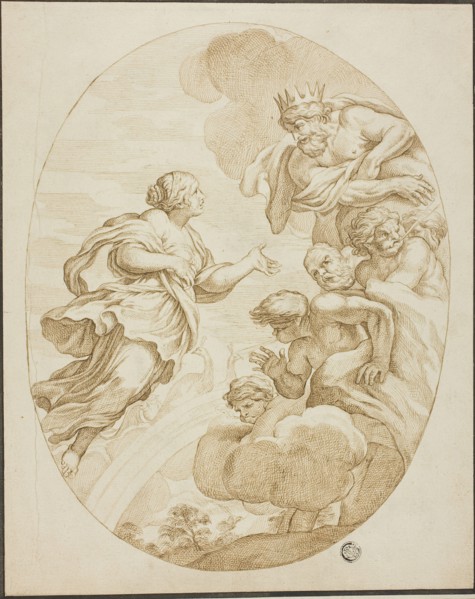 Juno, Zeus and Aeolus, n.d., after Pietro da Cortona, Italian, 1596-1669, Italy, Pen and brown ink,