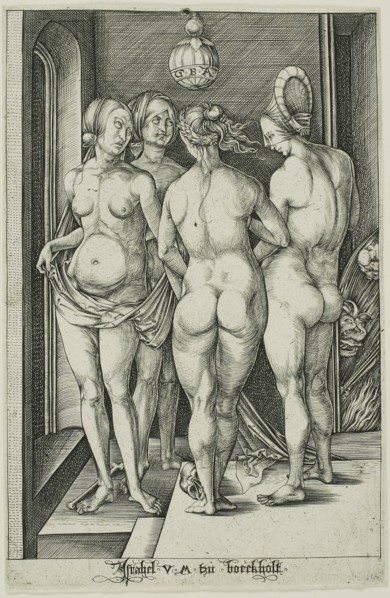 The Four Witches, after 1497, Israhel van Meckenem the Younger, German, c. 1440/45-1503, Germany,