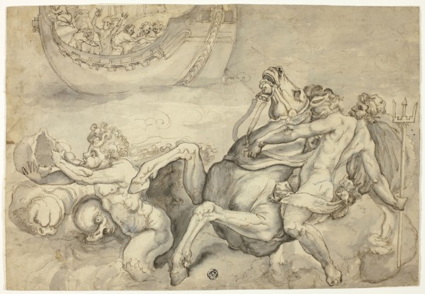 Neptune Calming the Tempest Raised by Aeolus against Aeneas (Quos Ego), n.d., Italian, Second half