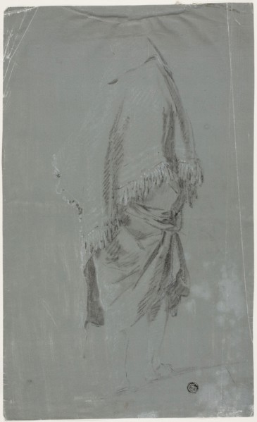 Shawled Woman Seen from the Back, n.d., Pierre-Jacques Volaire, French, 1729-1799, France, Black
