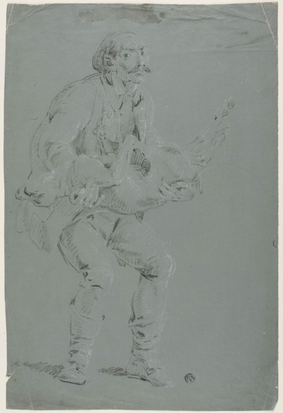 Man Carrying a Dead Dog, n.d., Pierre-Jacques Volaire, French, 1729-1799, France, Black and white