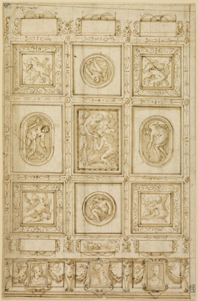 Study for a Ceiling Decoration, with Rebecca and Eliezer at the Well (recto), Study for a Ceiling