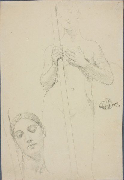 Study, c. 1842, Jean–Auguste–Dominique Ingres, French, 1780–1867, France, Graphite on cream wove