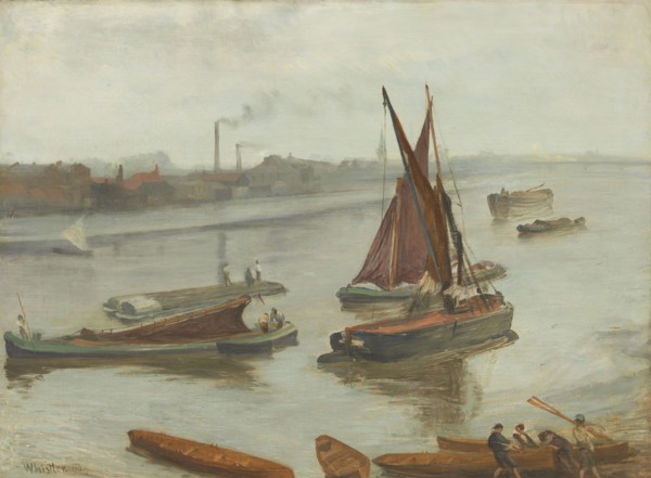 Grey and Silver: Old Battersea Reach, 1863, James McNeill Whistler, American, 1834–1903, London,