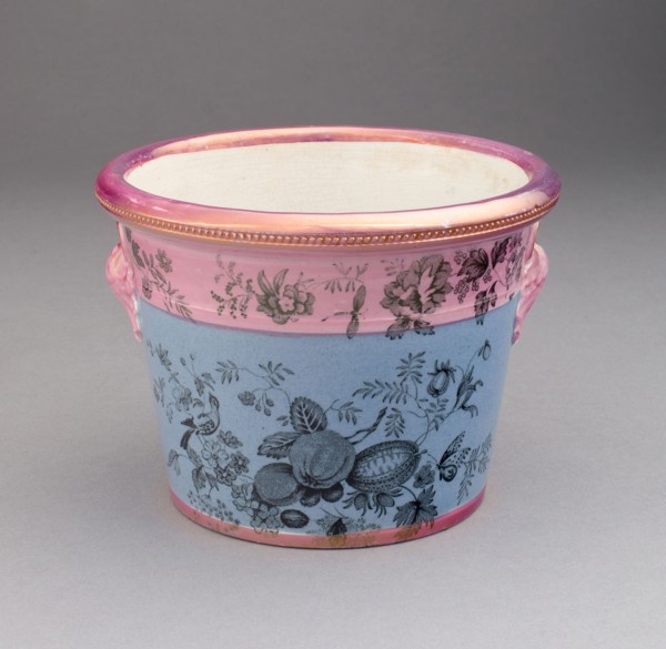 Flower Pot, 1810/20, England, Staffordshire, Staffordshire, Lead-glazed earthenware with lustre