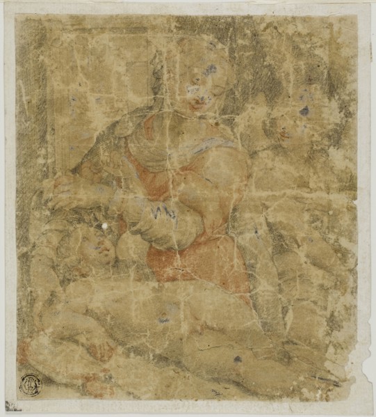 Virgin and Child with Angel, n.d., After Sebastiano del Piombo, Italian, c. 1485-1547, Italy, Black
