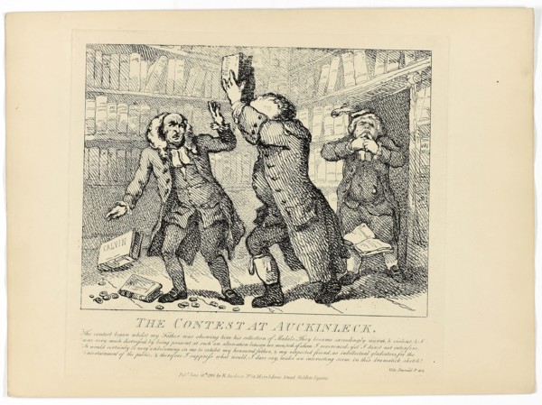 The Contest at Auckinleck, from Boswell’s Tour of the Hebrides, 1786, Thomas Rowlandson, English,